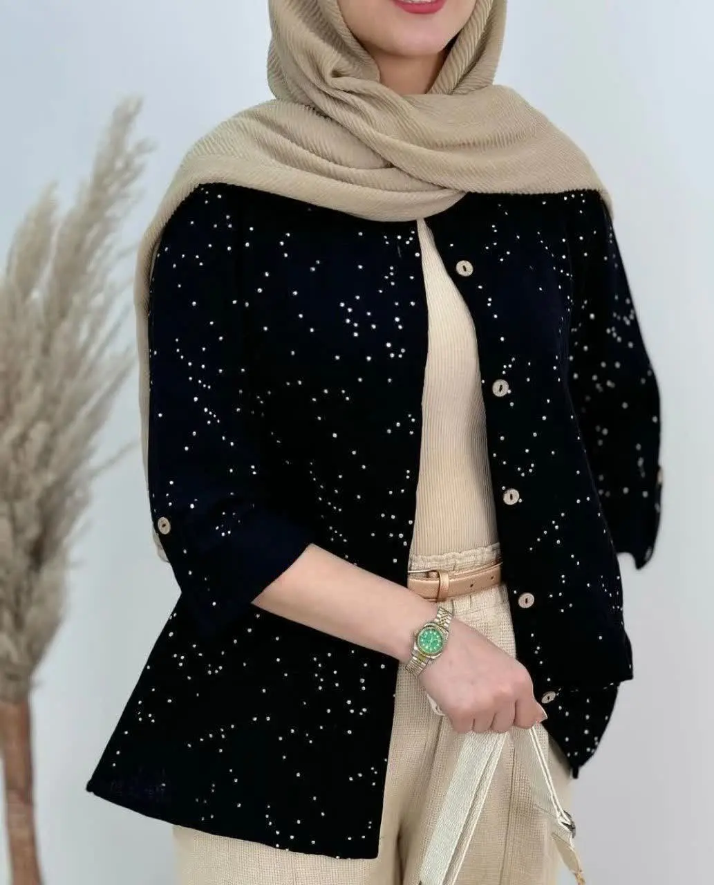 نام: مانتو دبل فیس نگینی
