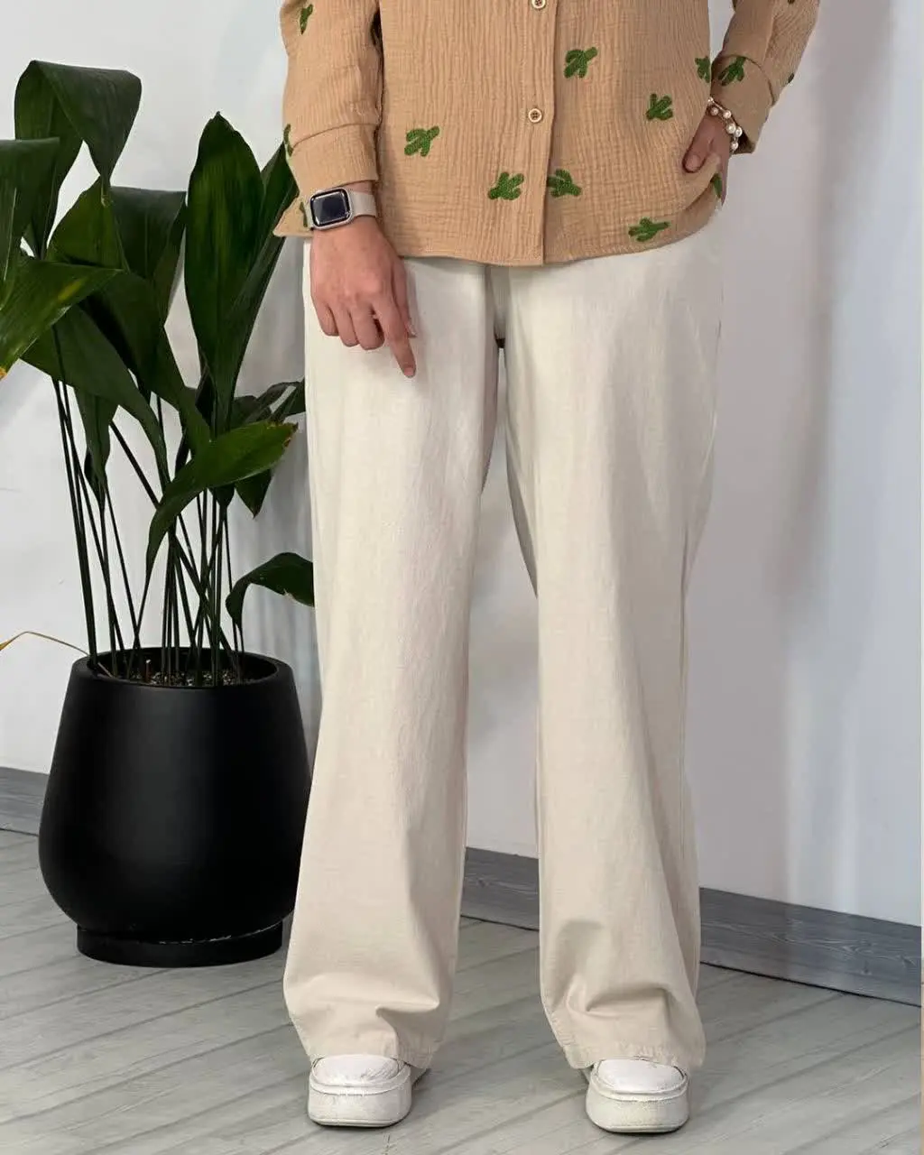 ⚡️شلوار نیم بگ الیاف طبیعی...