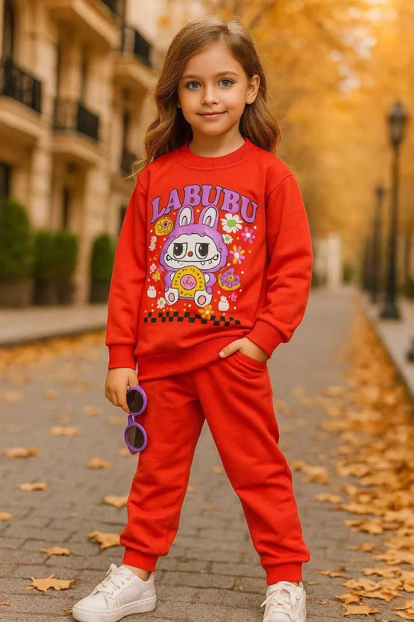 🎄بلوز شلوار دخترانه چاپ لبو...