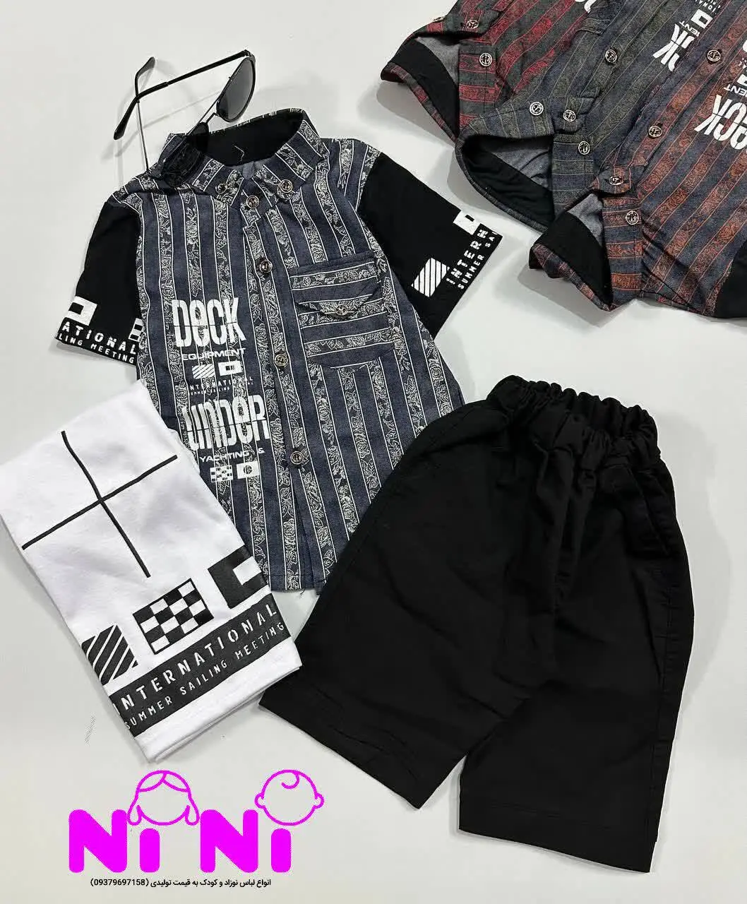 🥇🥇۳ تیکه پیراهن شلوارک لی پسرانه با کیفیت عالی 🥇🥇

