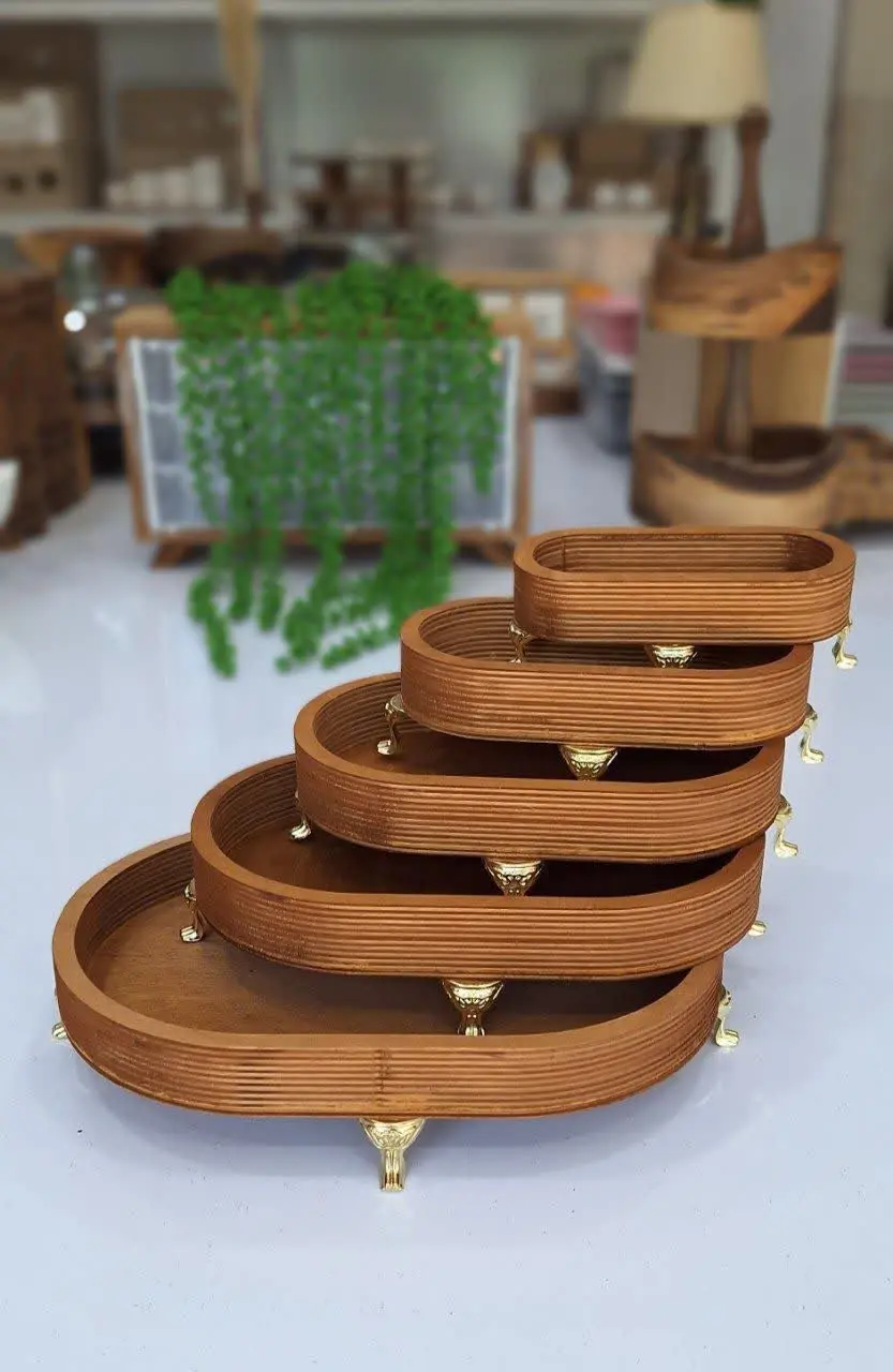 سینی ۵ تیکه پایه دار بیضی
