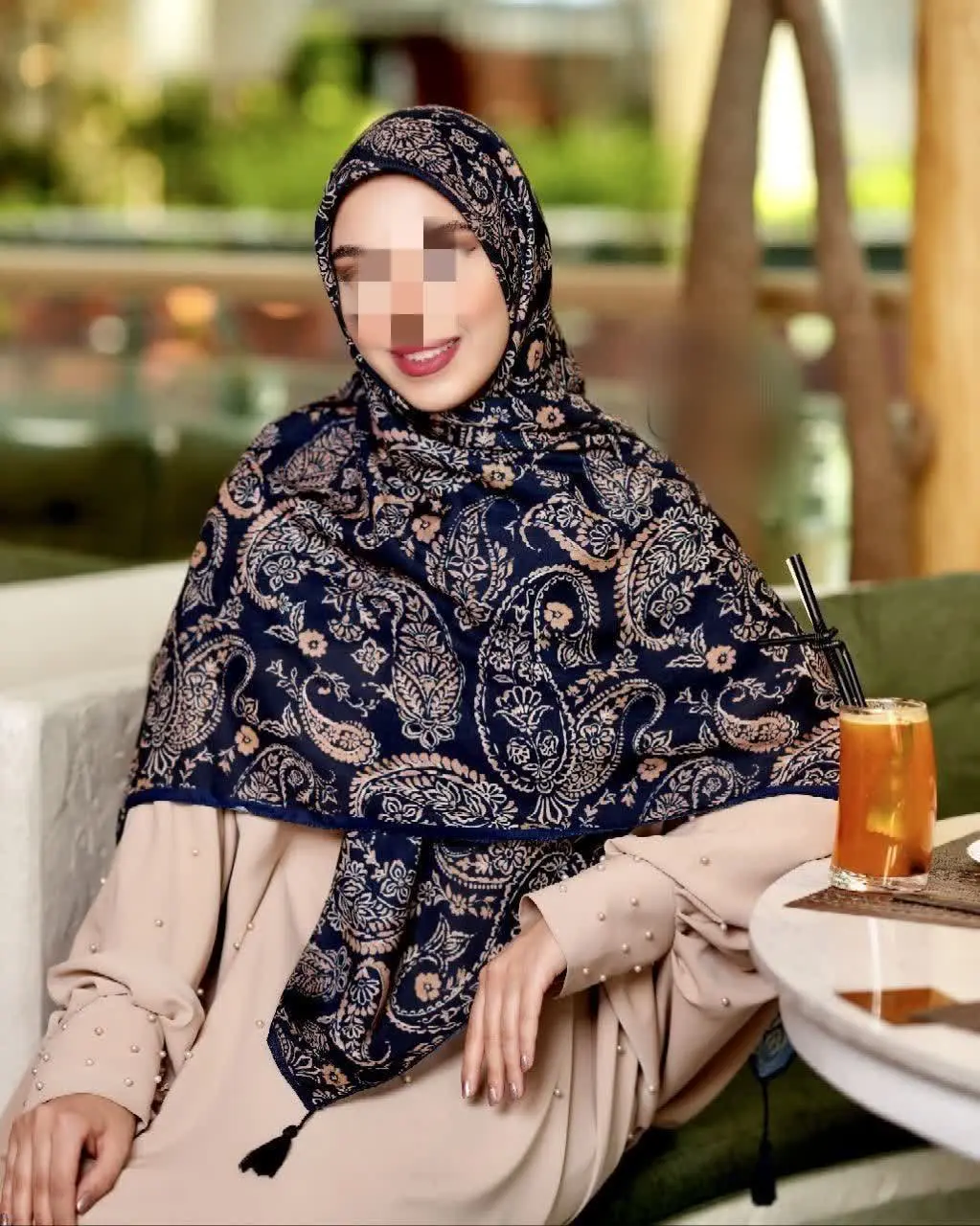 رنگ سورمه‌ای طرح ترنج (سبزشم داریم🌱) 
