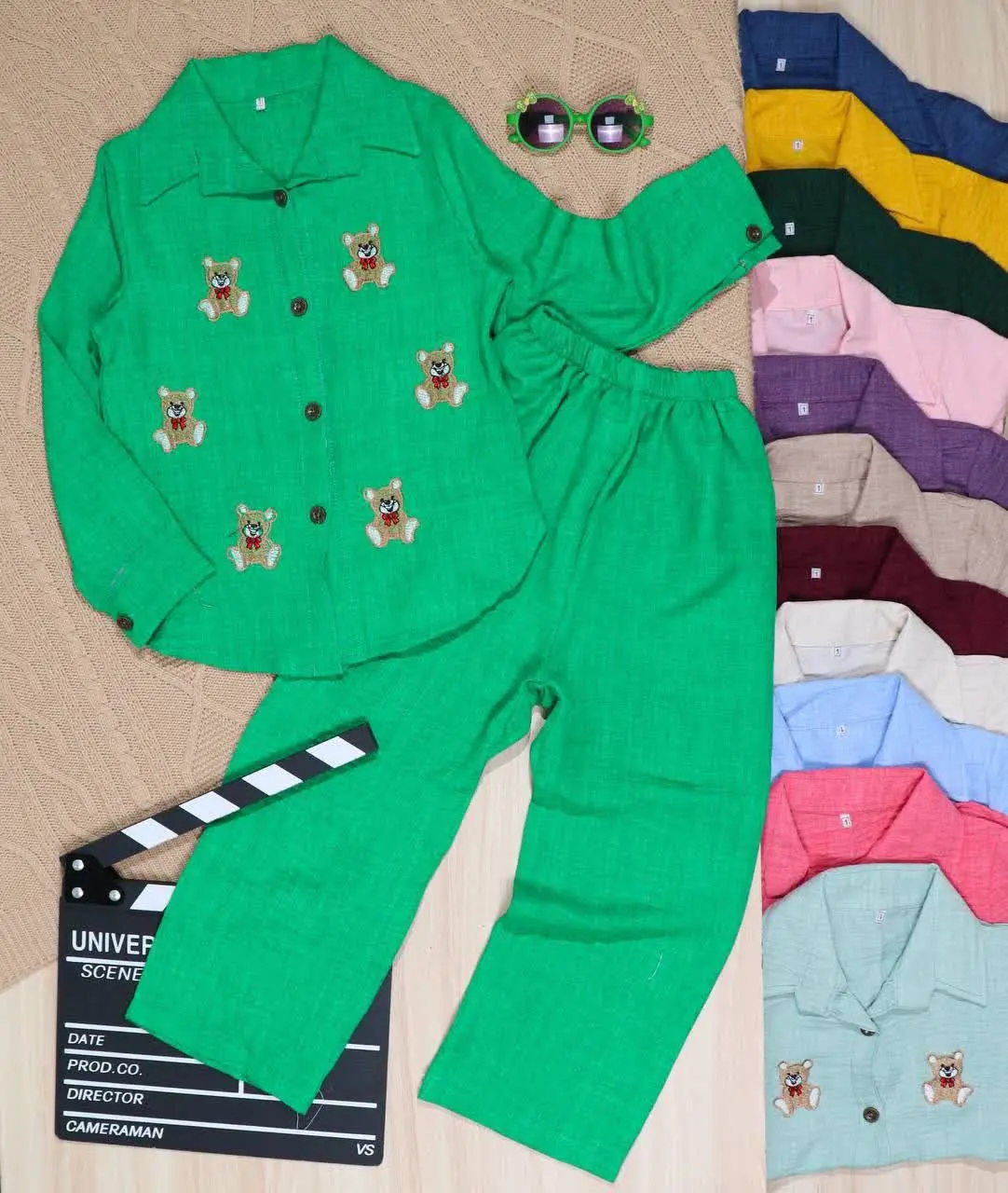 👫شومیز و شلوار بابوس گلدوزی ۶خرس👫
