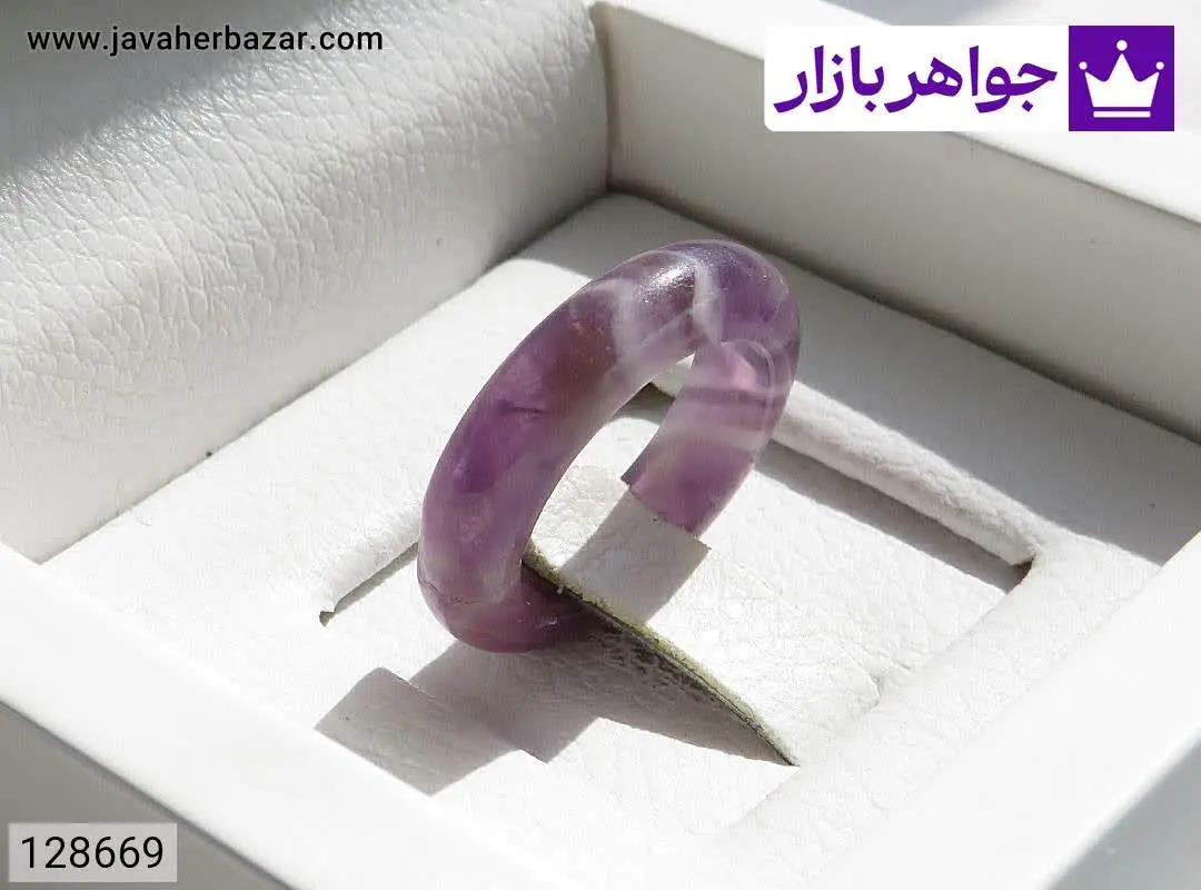 انگشتر سنگی آمتیست سایز ۶۳ ۵۹ ۵۶ زنانه - کد ۱۲۸۶۶۹
