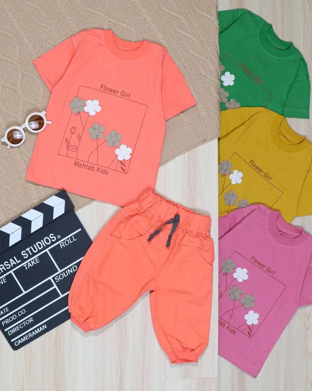 👫تیشرت پنبه و شلوارک کتان پنج گل👫
