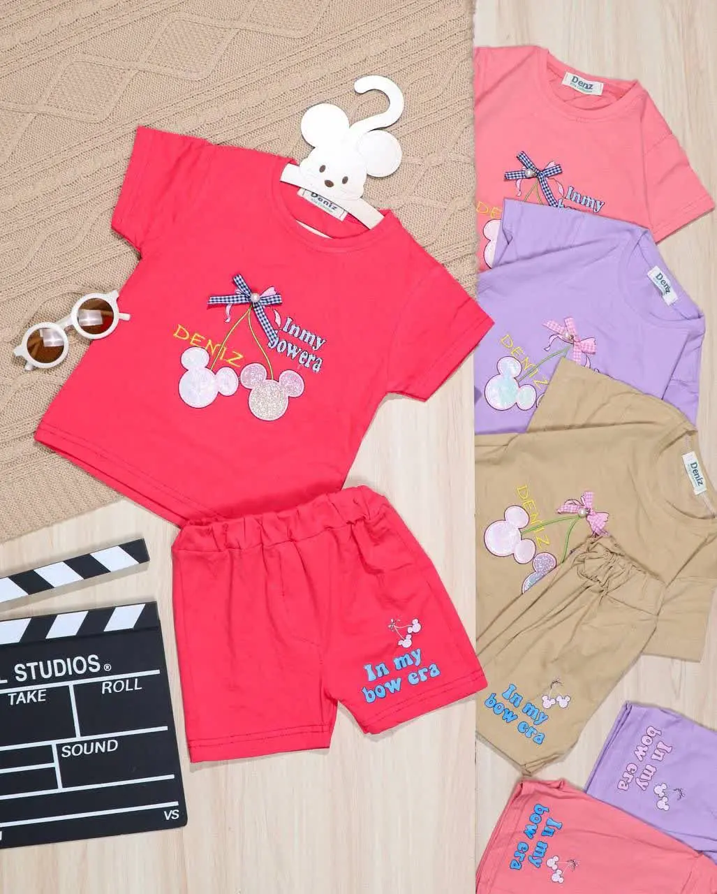 👫تیشرت و شورت گلدوزی ۲کله میکی👫
