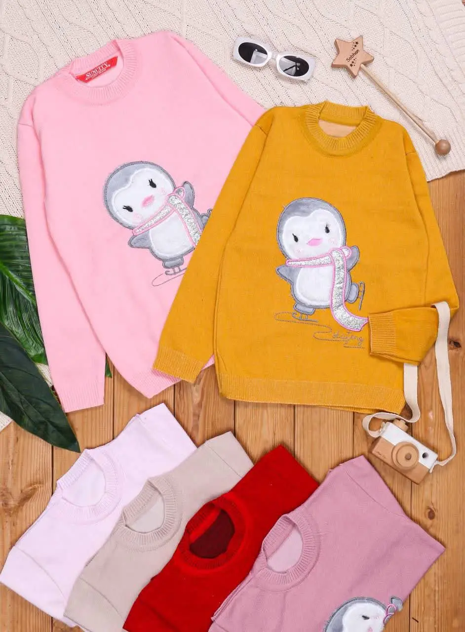 🎄بلوز بافت گپ پنگوئن شالدار⭐️