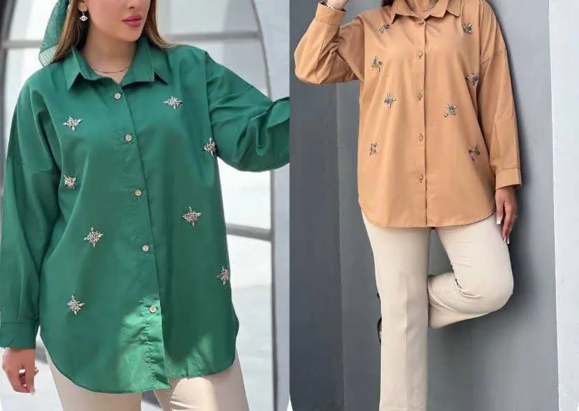 نام: شومیز مانتویی سنگدوزی
