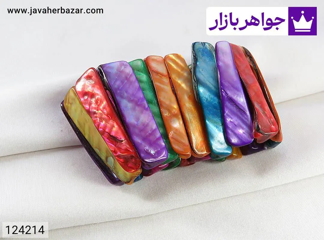 دستبند سنگی صدف رنگی تابستو...