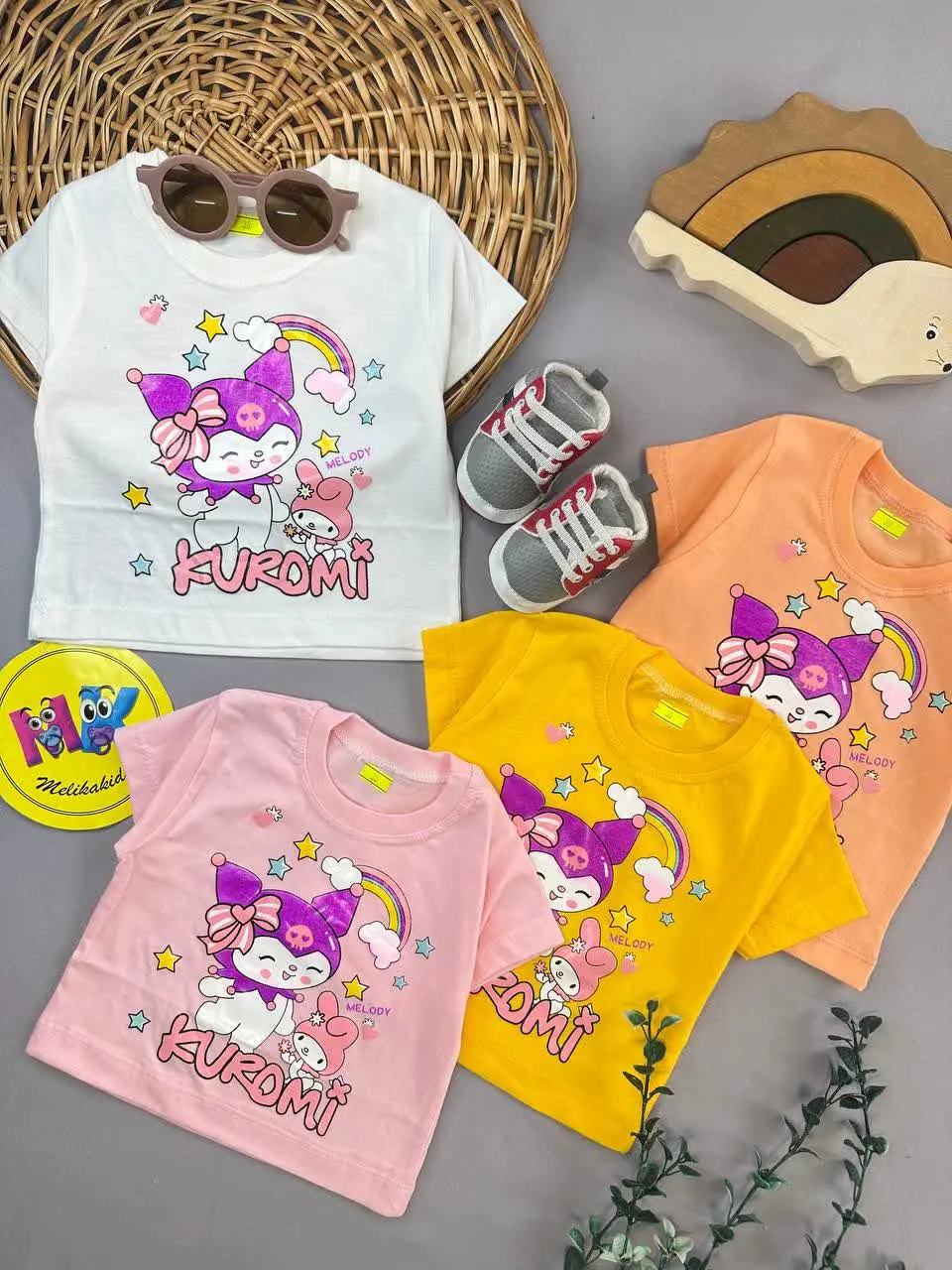 تیشرت تک طرح کرومی و رنگین کمان نوزادی و کودک کد ۱۱۱۱۱ 
