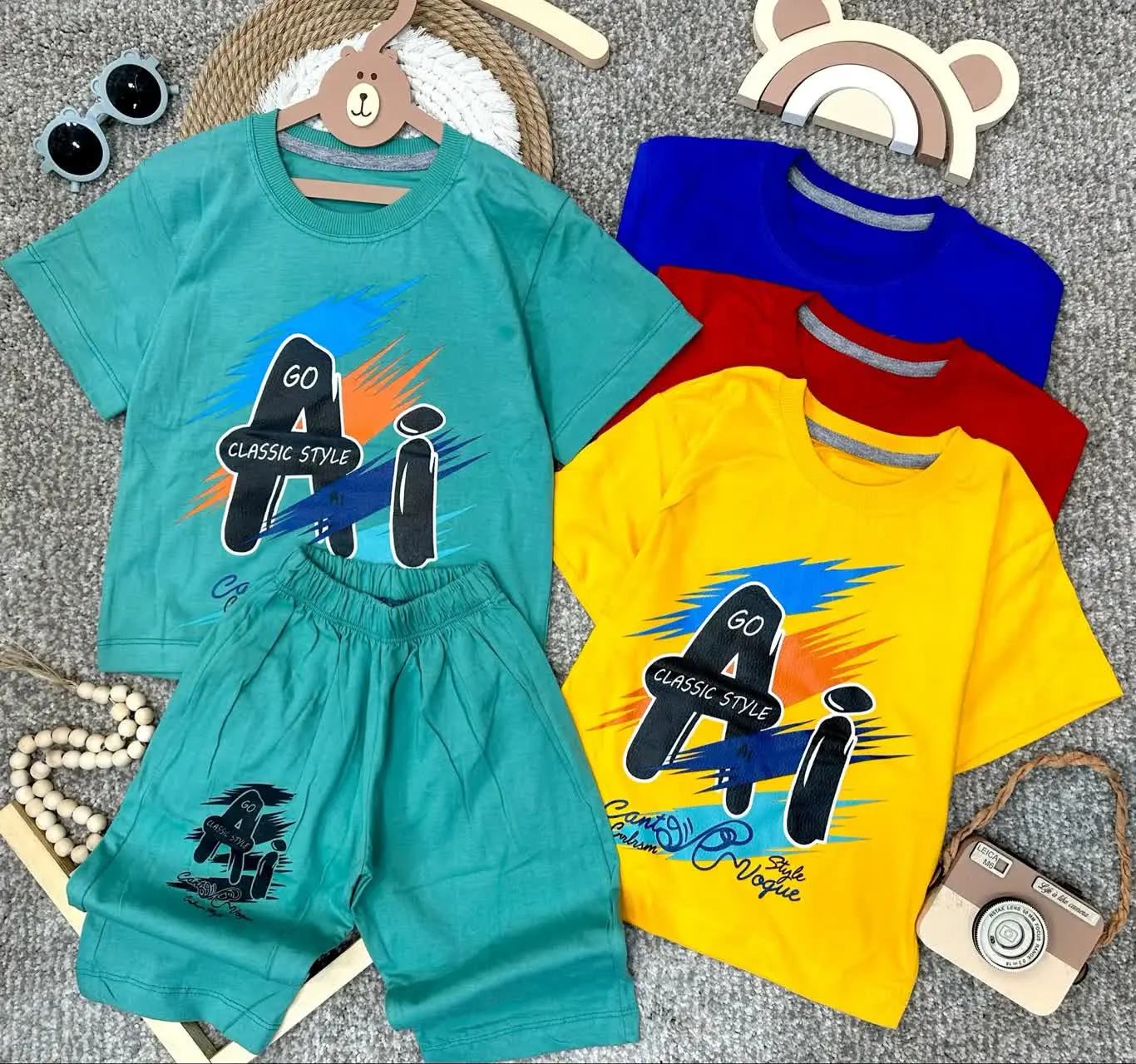 👫تیشرت شلوارک پسرانه چاپ Ai ✅
