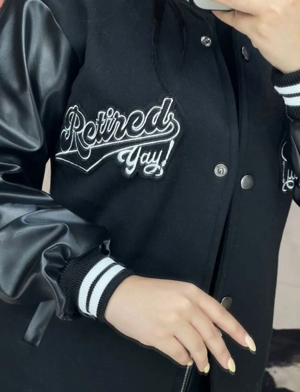 ❤️نام: سوییشرت بیسبالی ((آستین چرم)) 
