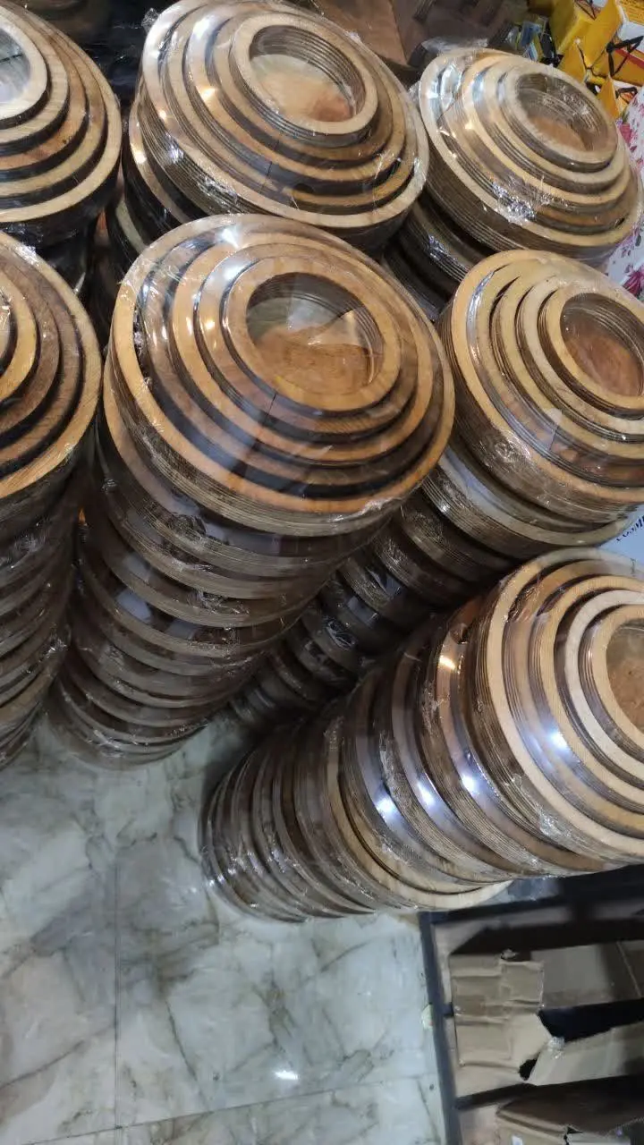 #ظروف چوبی ۵تیکه گرد و مربع
