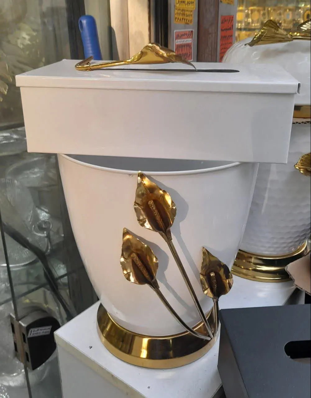 سطل و دستمال فلزی آبکاری شده