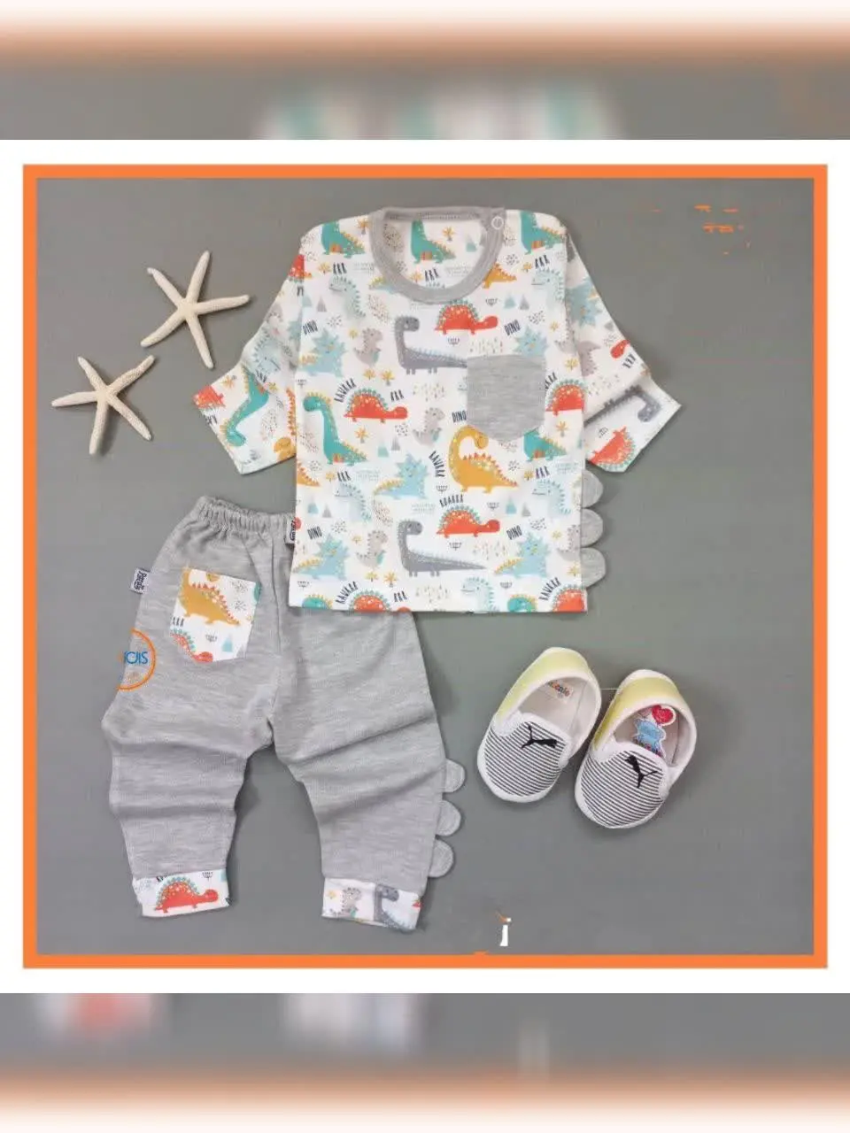 بلوز شلوار طرح دایناسور نوزادی و کودک کد ۱۷۳۱۵۴ 
