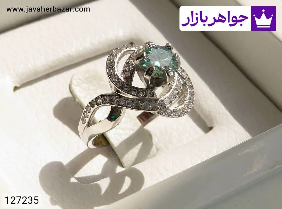 انگشتر نقره موزانایت لوکس ز...