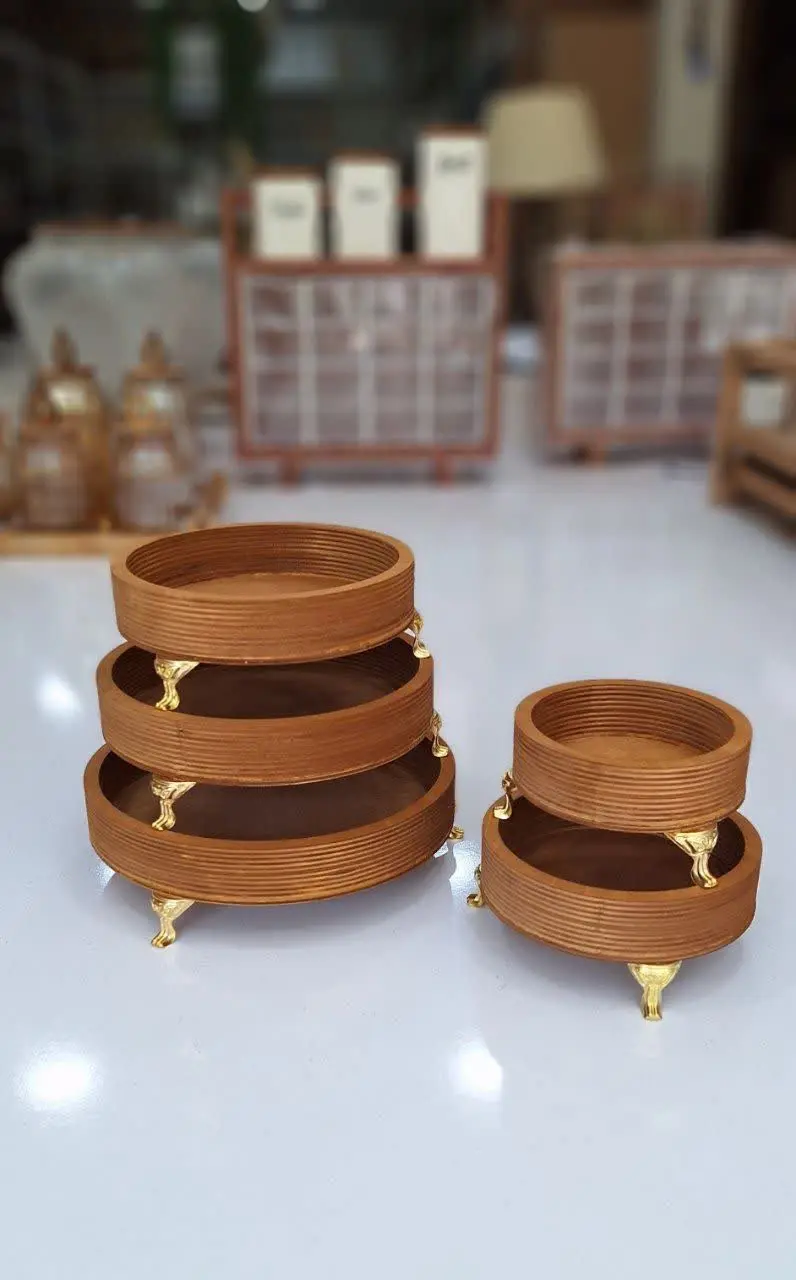 سینی ۵ تیکه پایه دار گرد
