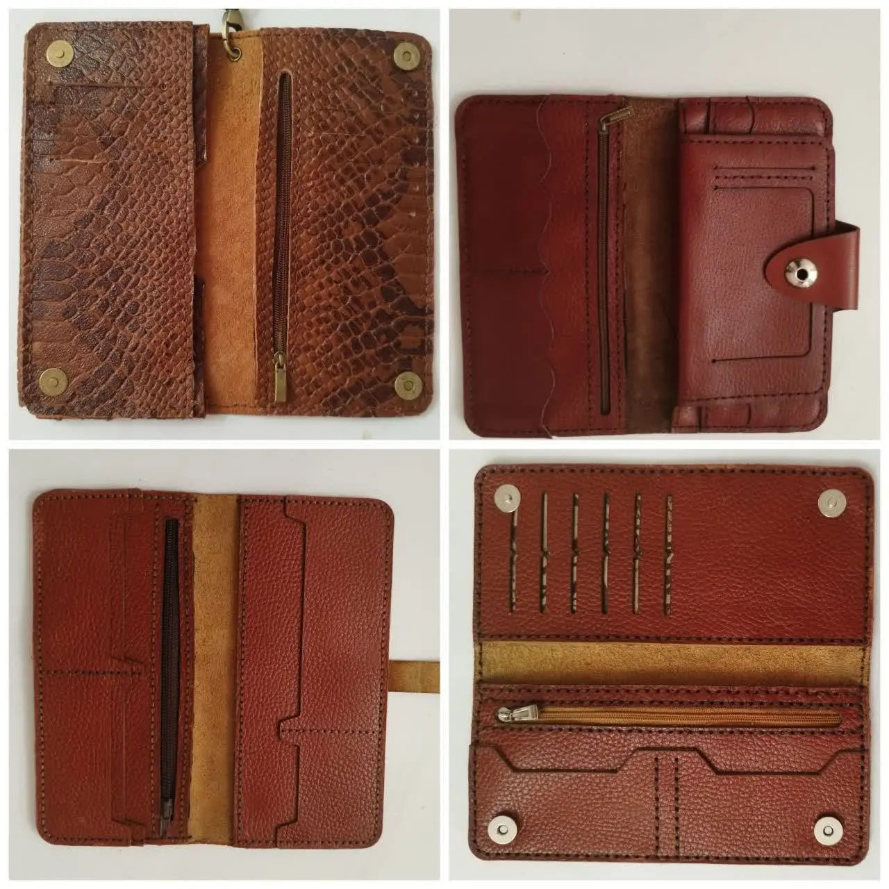 کیف پول چرم طبیعی دست دوز