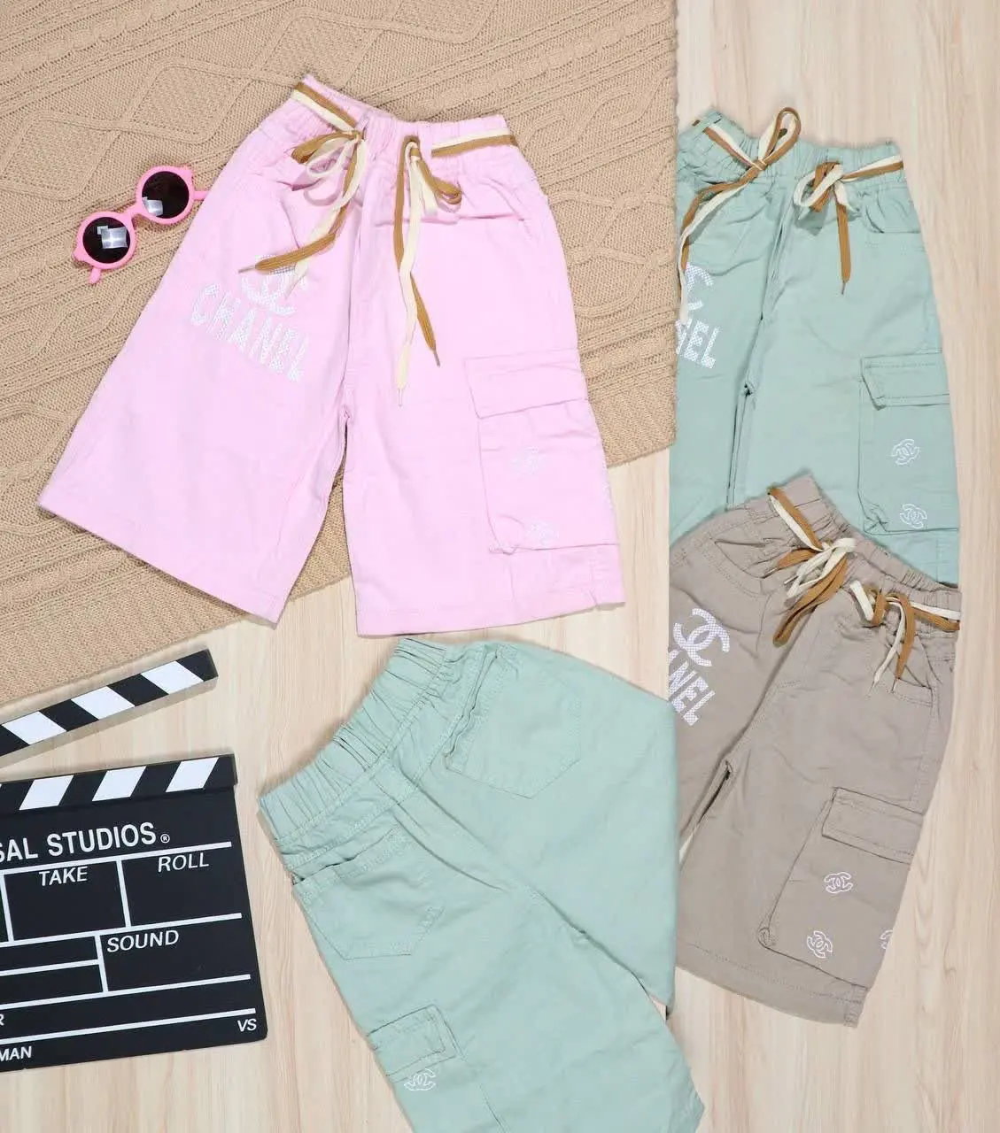 👫شلوارک کتان دخترانه بگ گلدوزی CHANEL👫
