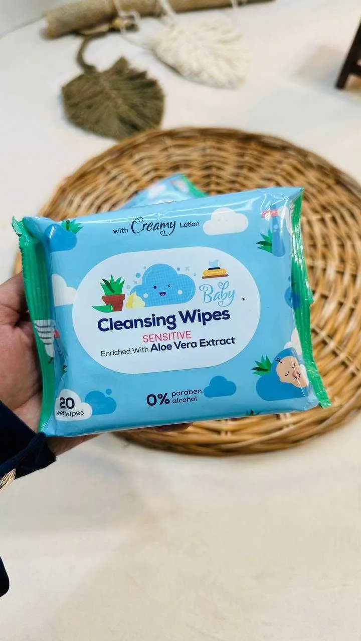 دستمال مرطوب ۲۰ عددی آلوئه ورا نوزادی و کودک کد ۱۸۶۳ 
