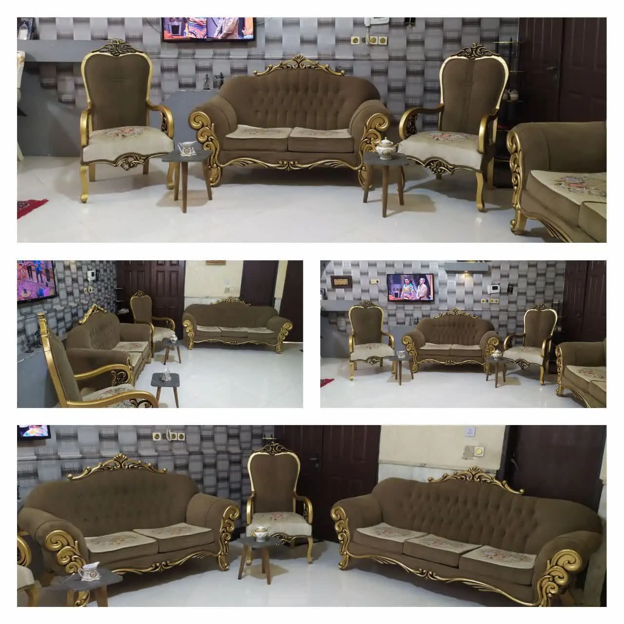 مبل ۷نفره نیمه استیل 
