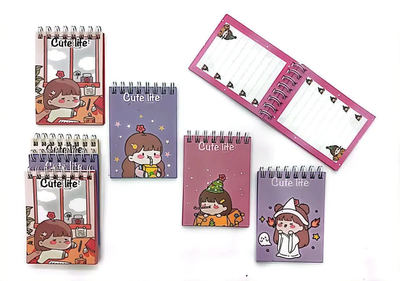 دفتر یادداشت ۷×۱۰ فانتزی سیمی با کاغذ ۷۰ گرم 
