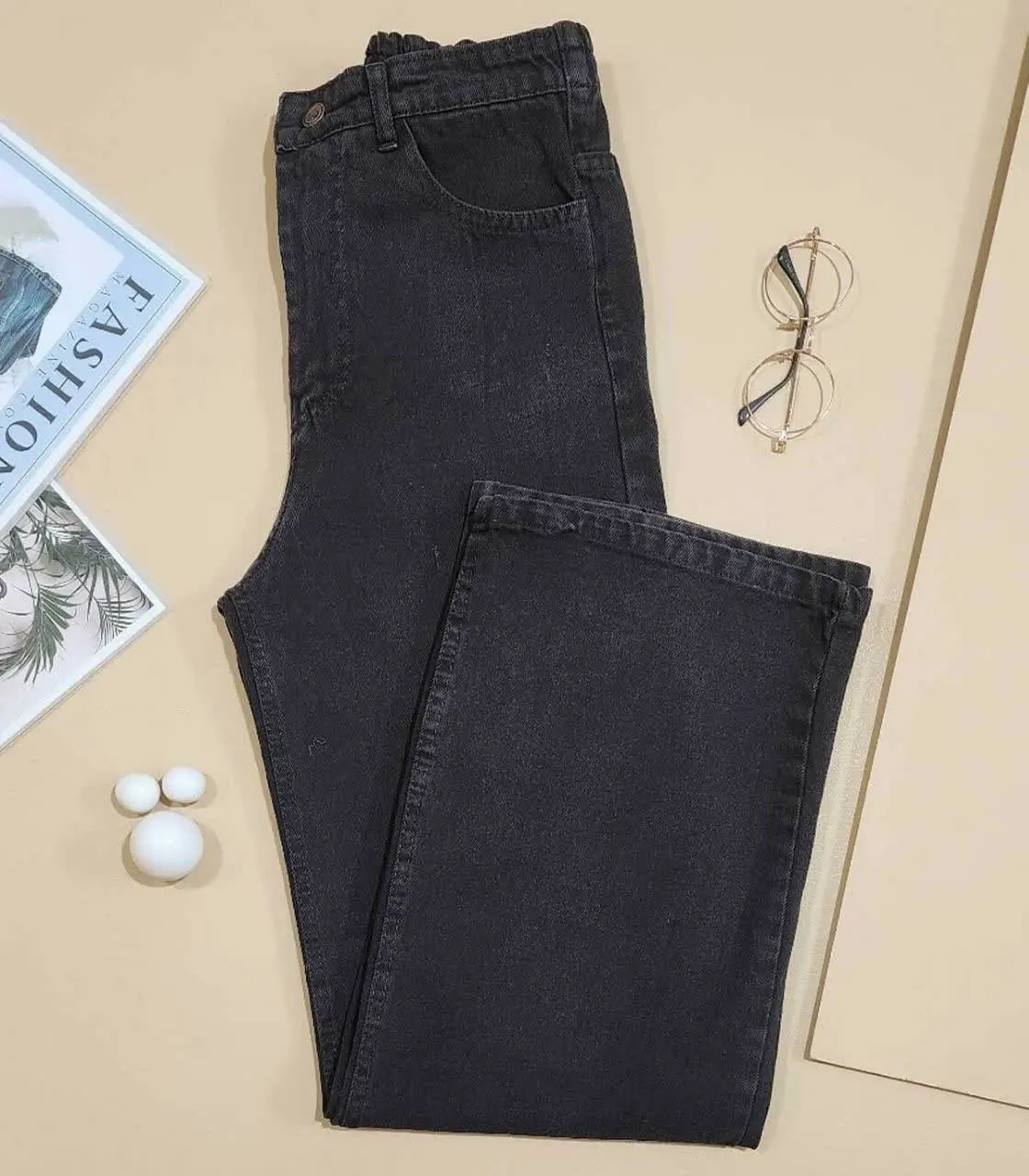 #شلوار نیم بگ مدل واید جین شیک فوق العاده عالیییی❄️کالکشن زمستانه❄️
