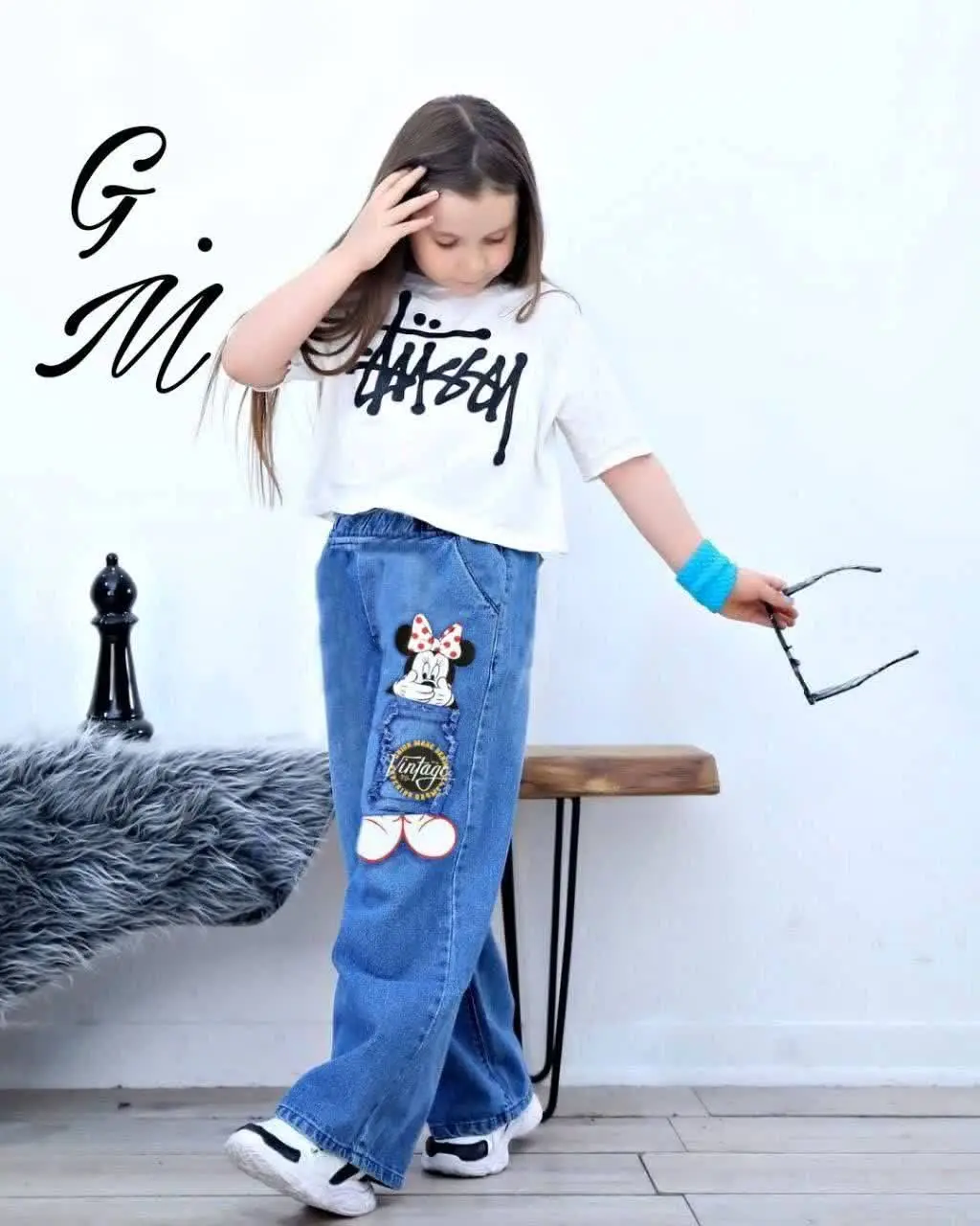 🌱 شلوار بگ دخترانه میکی موس 
