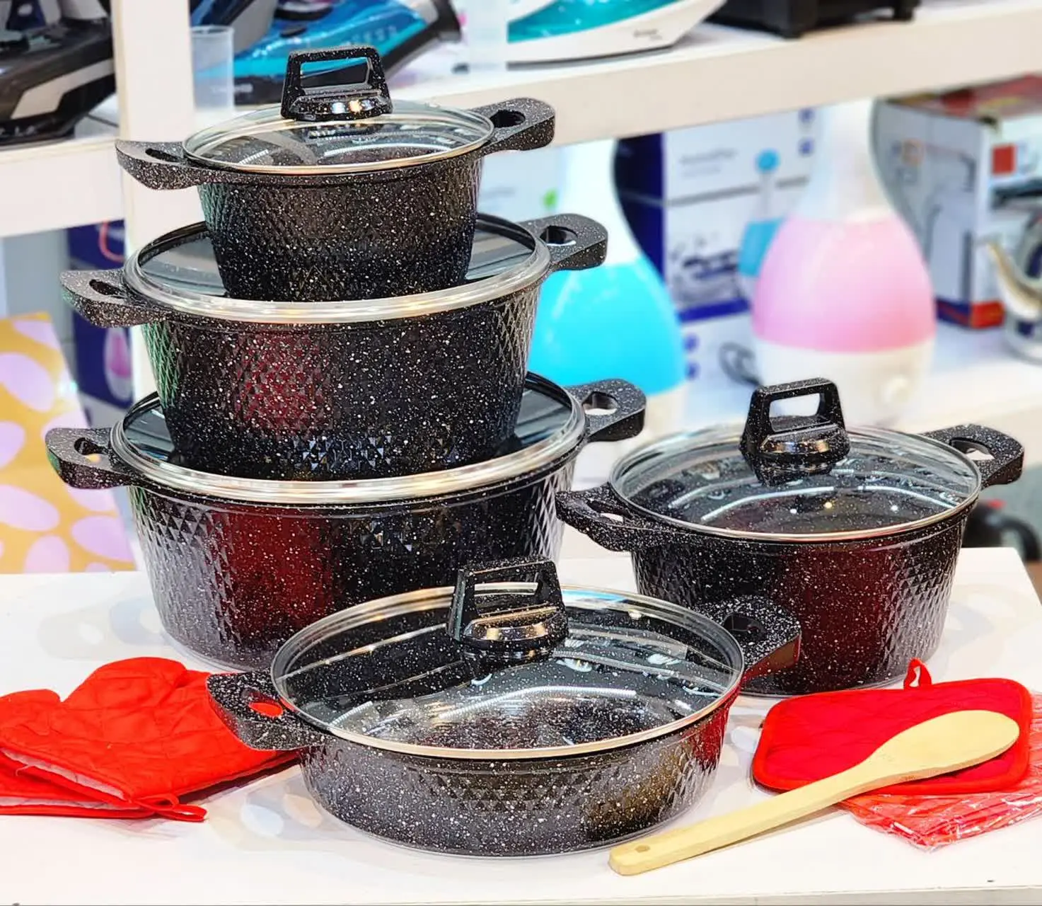 ✅ سرویس قابلمه ۱۵ پارچه چدن داخل گرانیتی Unique 
