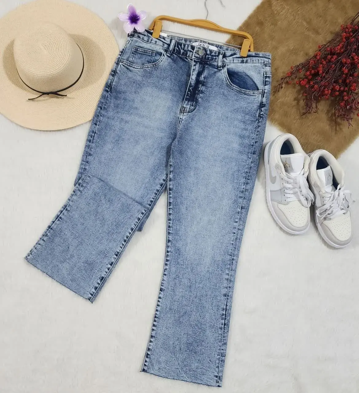 شلوار جین مام فیت ماچا 😍