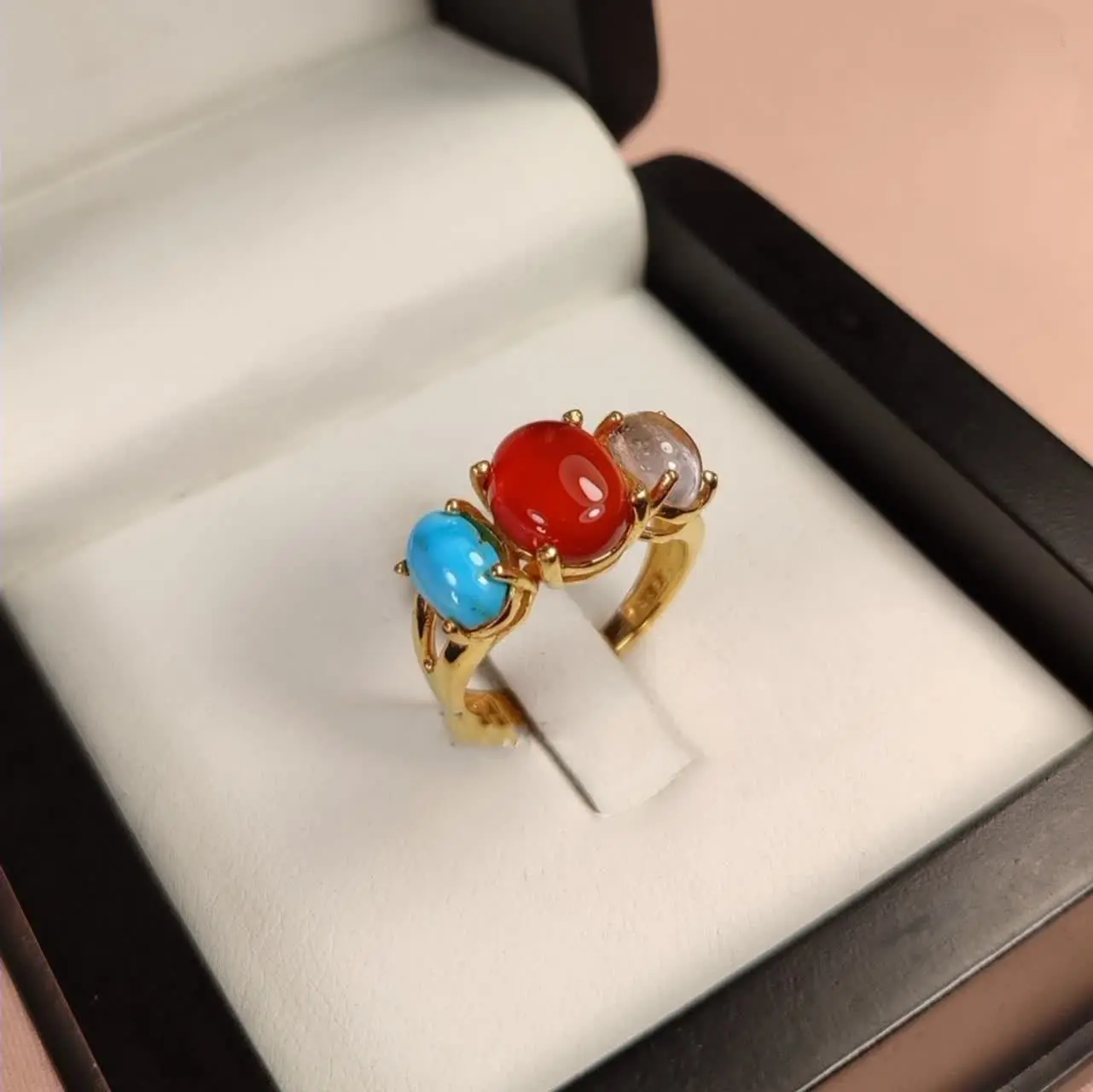 💎انگشترزنانه ۳ نگین 👇فیروزه...