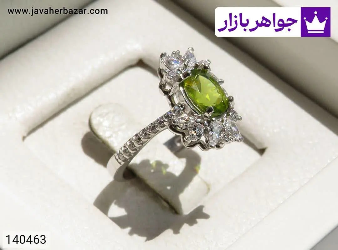 انگشتر نقره زبرجد خوشرنگ زن...