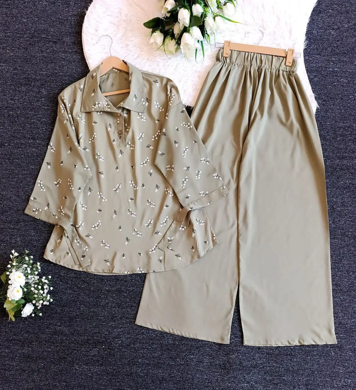 نام: #ست شومیز شلوار گل گچی
