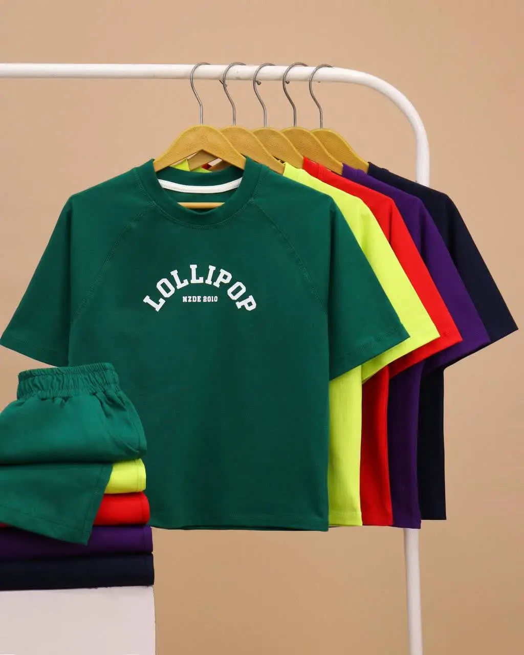 🌸اسم: تیشرت شلوارک آستین رگلان LOLLIPOP NZDE💚🌸

