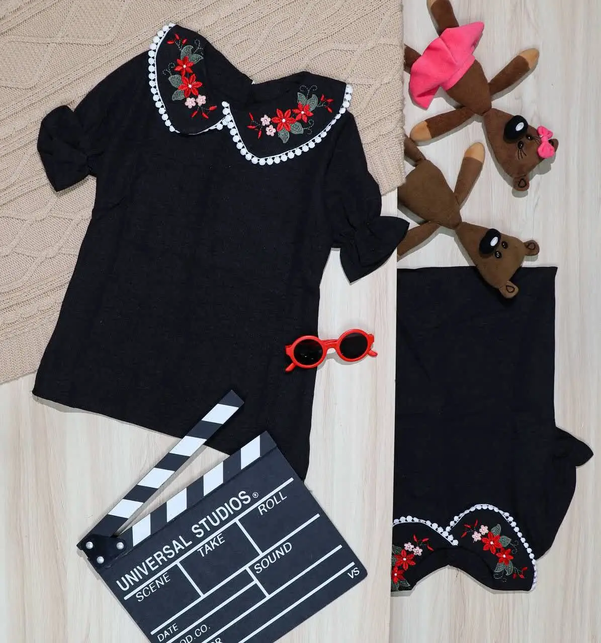 👫شومیز مشکی یقه گلدوزی سوفیا👫
