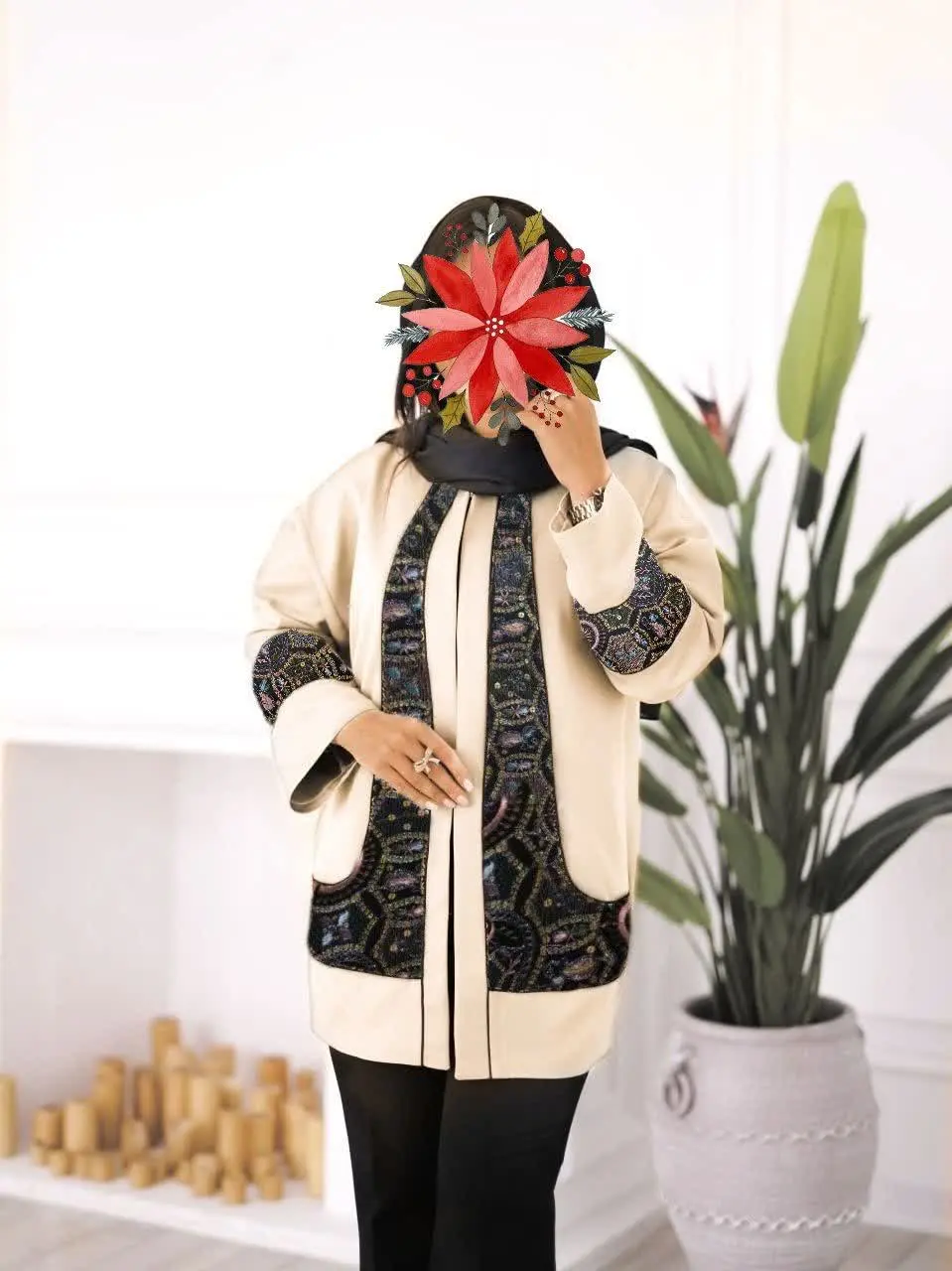 👗 کت یقه گرد مدل آنیل
