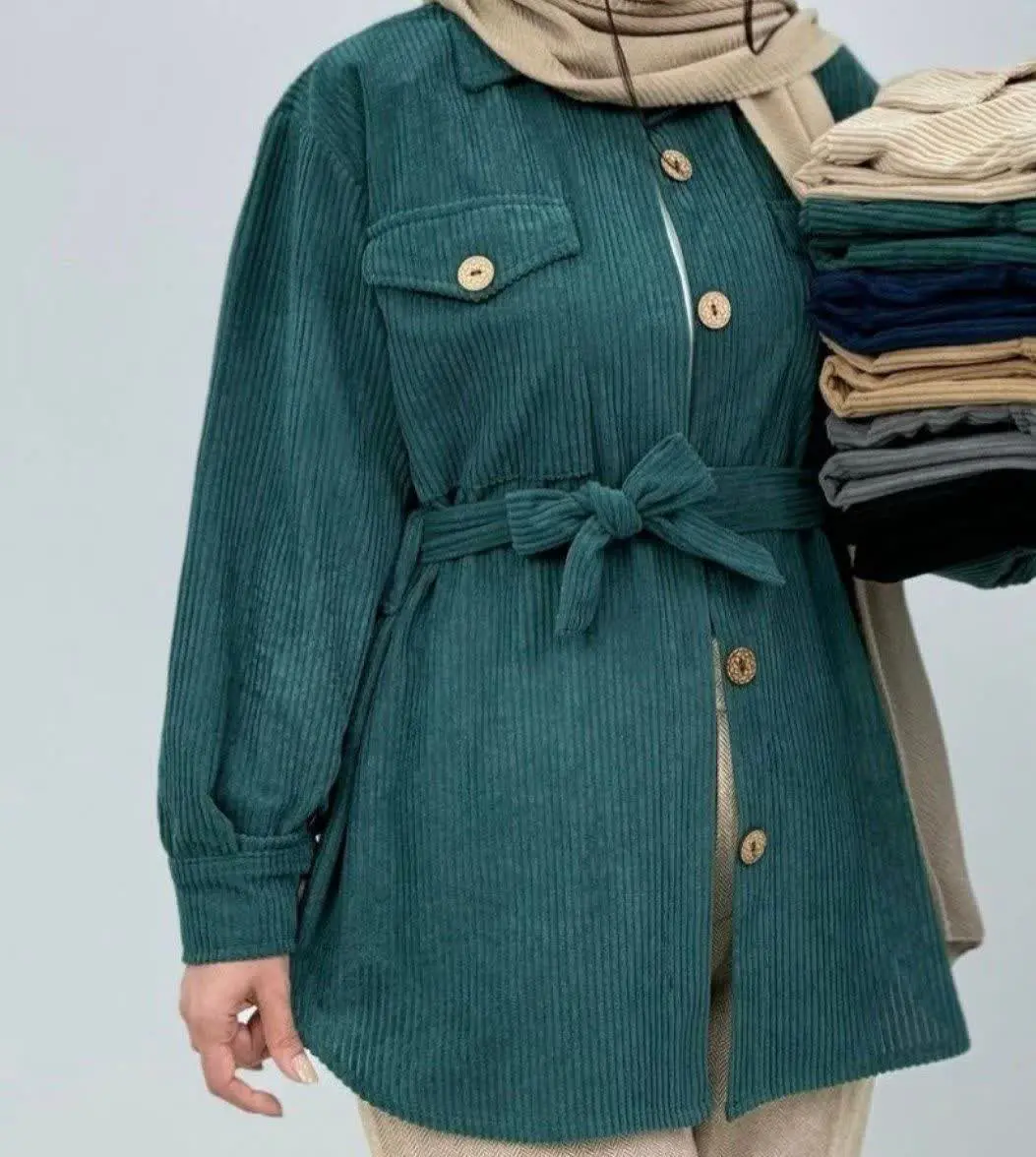 نام: مانتو مخمل کمربنددار 
