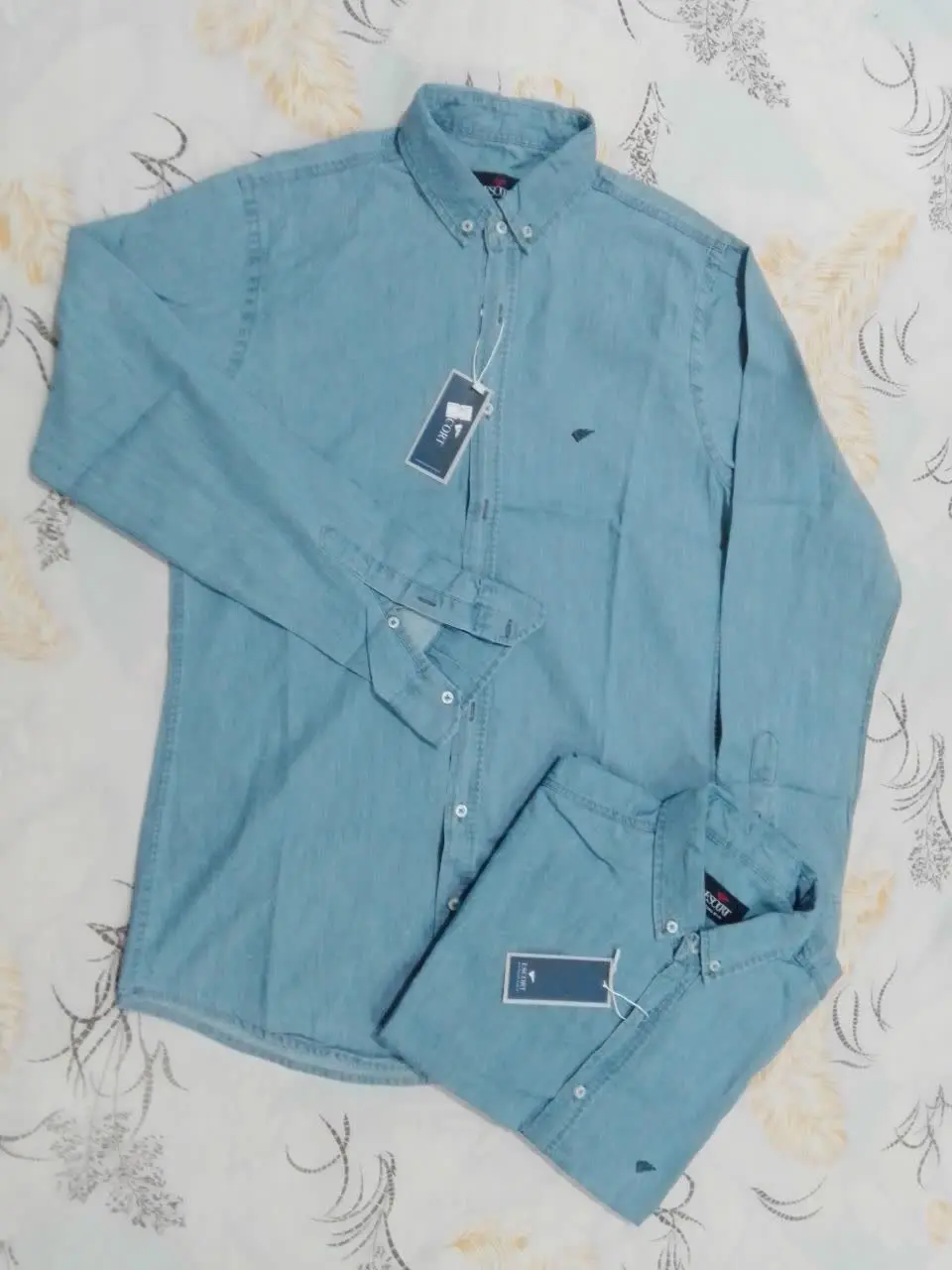 پیراهن آستین بلند جین کاغذی 
