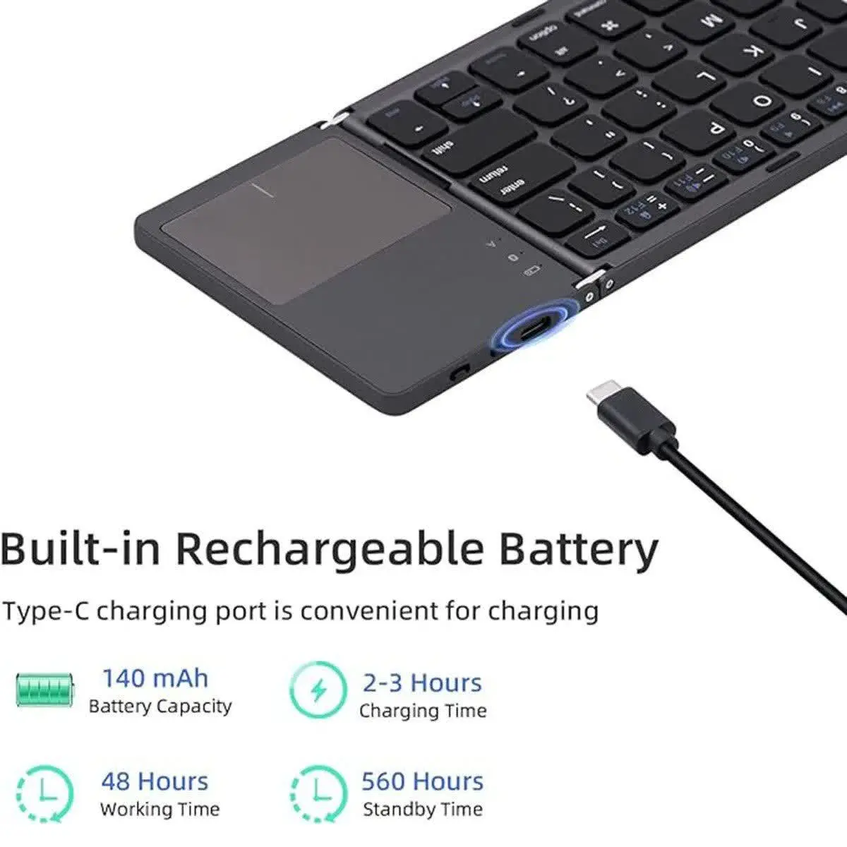 🏆موس و کیبورد بلوتوثی تاشو
