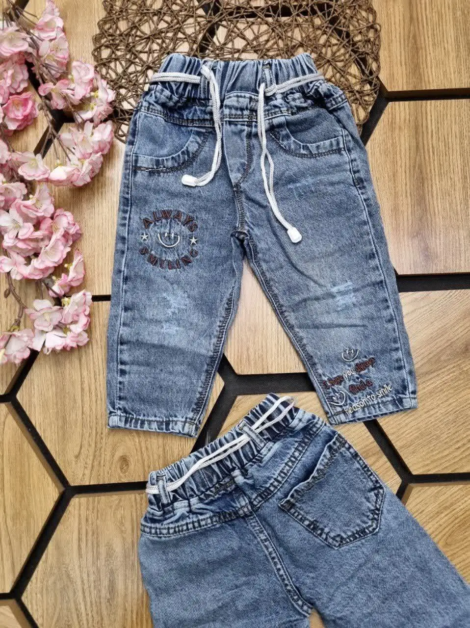 👖شلوار لی مام آبی پسرانه 👦