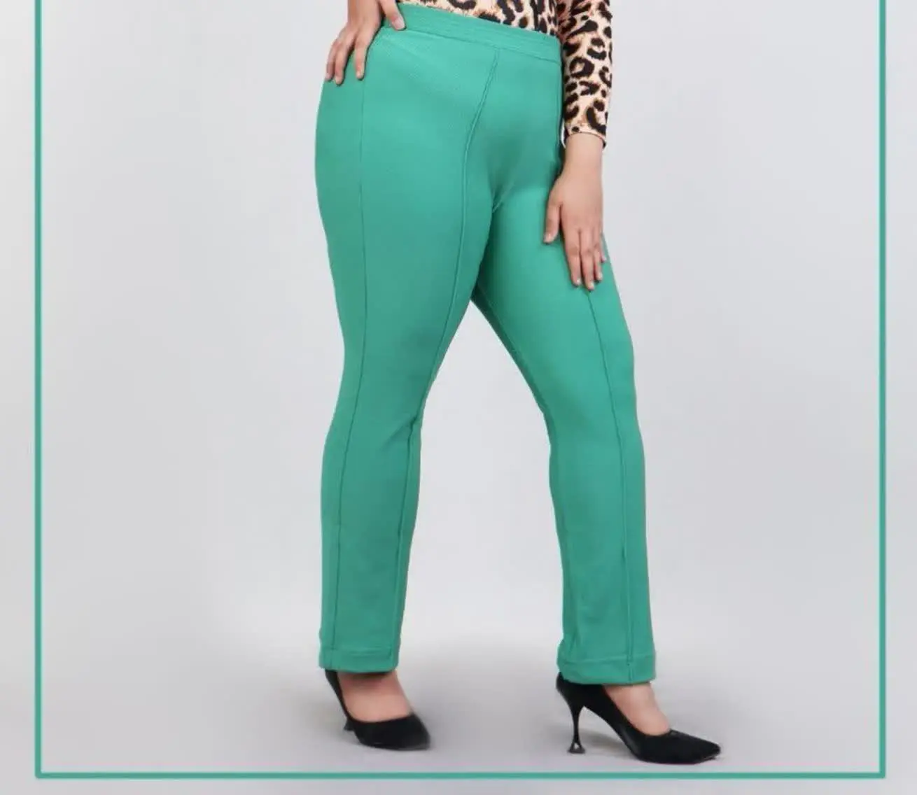 شلوار راسته جلو خط دار ت (گل) 
