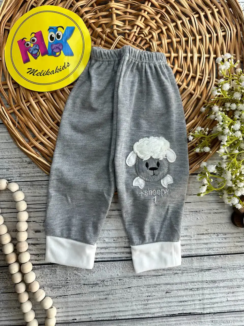 شلوار تک طرح ببعی طوسی نوزادی و کودک کد ۱۲۰۲۱ 
