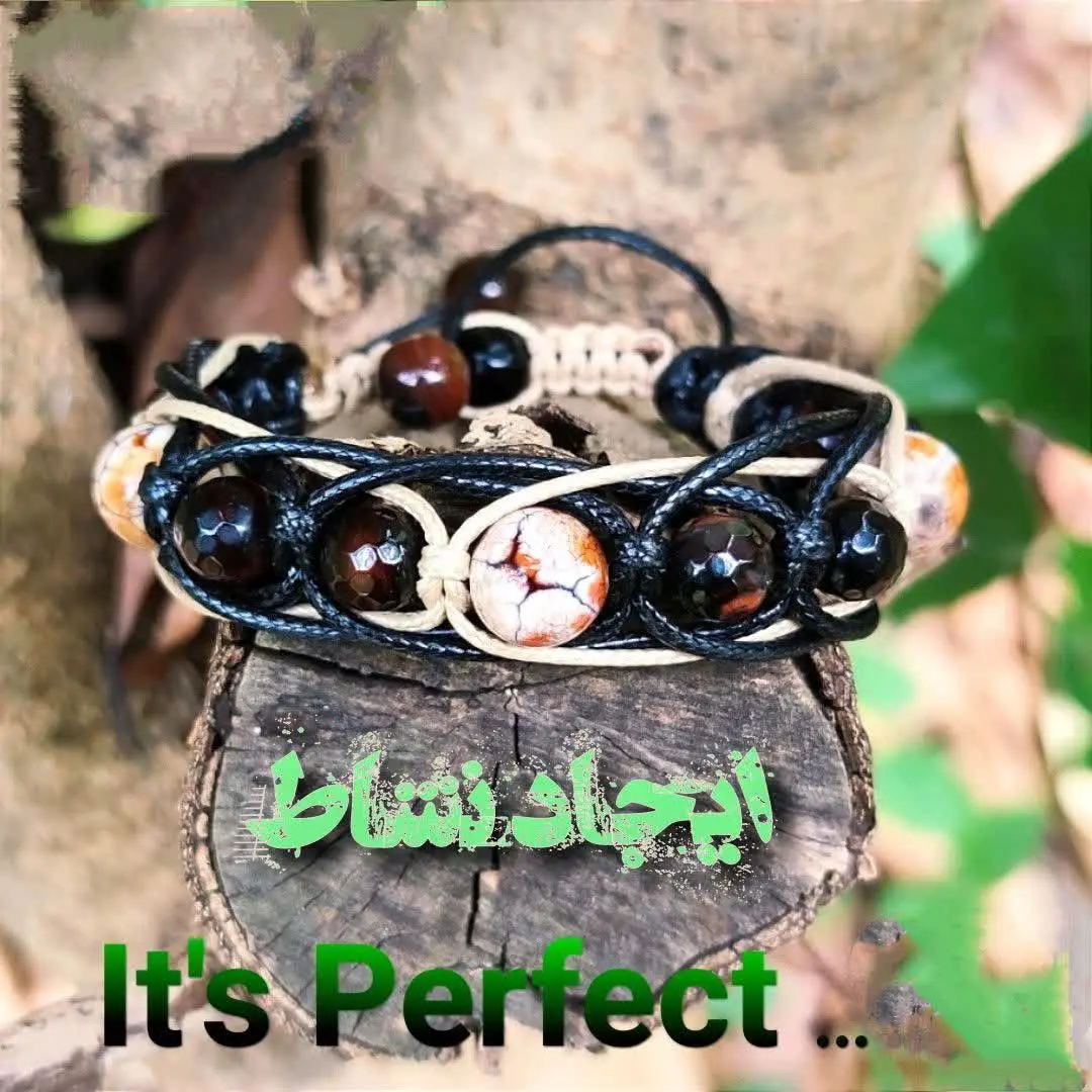 «دستبند اسپرت و شیک عقیق و جاسپر» 
