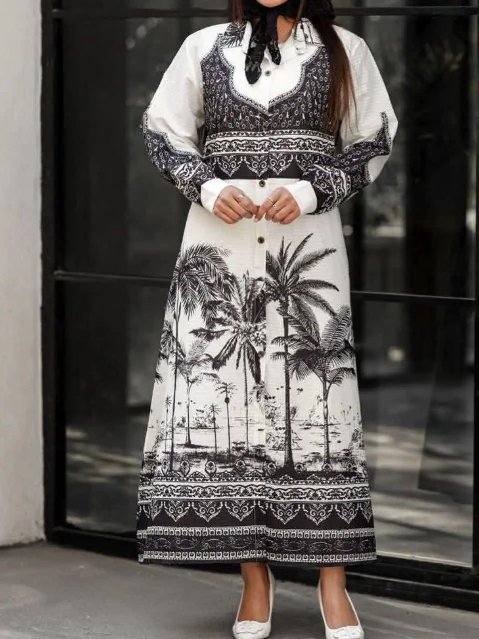 🦋نام محصول: ماکسی مانتویی نخل 🌴
