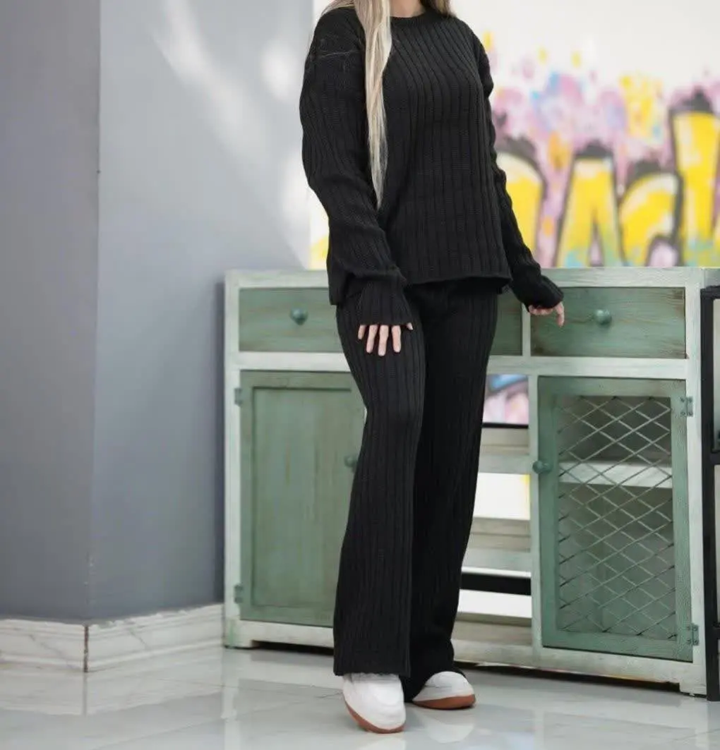 #ست بلوز و شلوار بافت مدل کبریتی 💫
