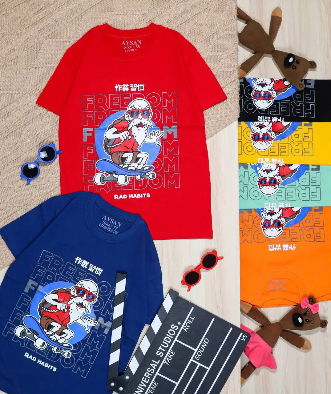 👫تیشرت پسرانه چاپ پیرمرد ژاپنی👫
