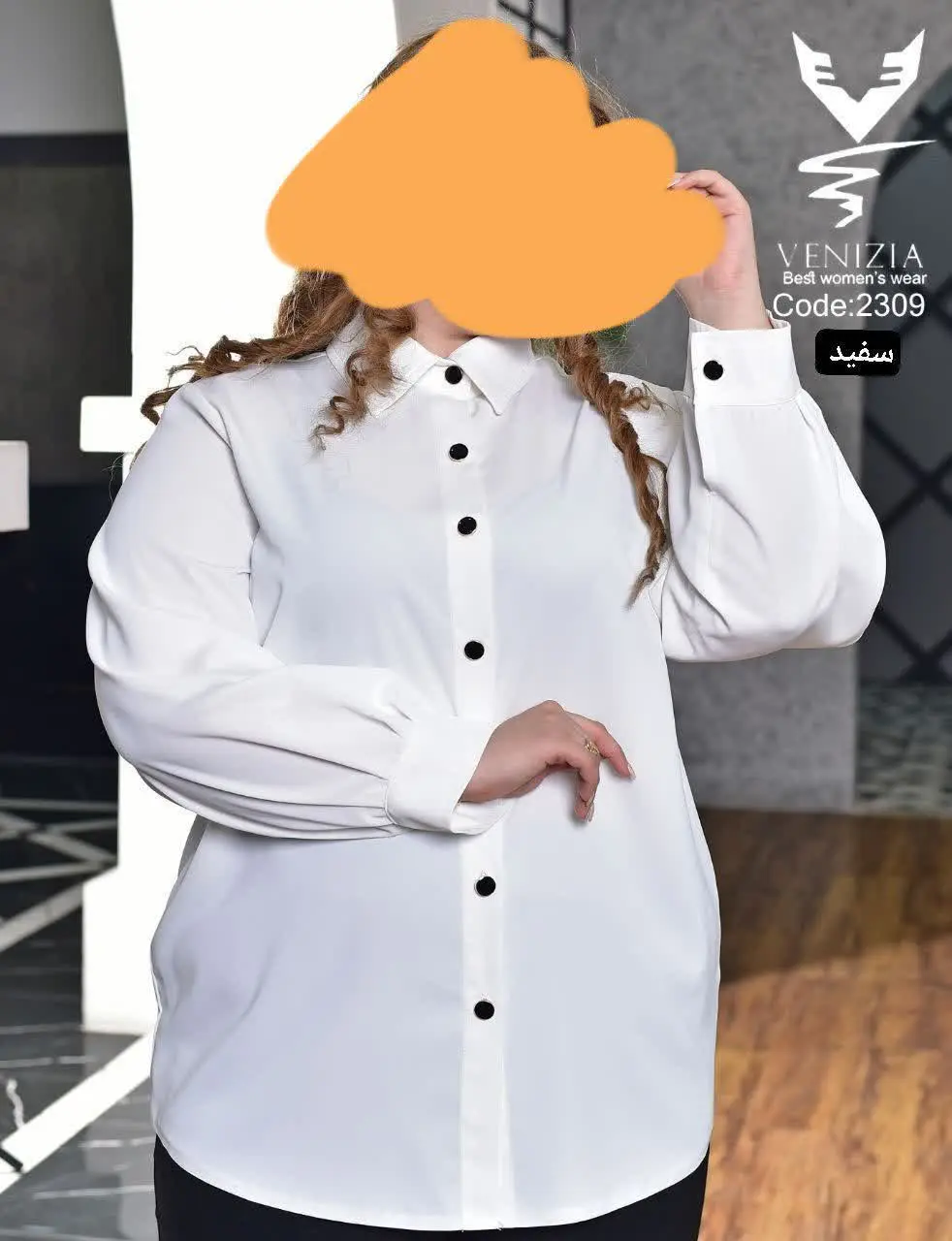 شومیز مانتویی سایز بزرگ زون...