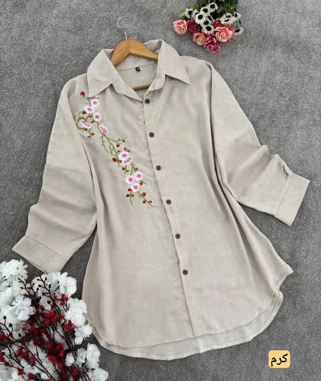 شومیز گلدوزی روژین