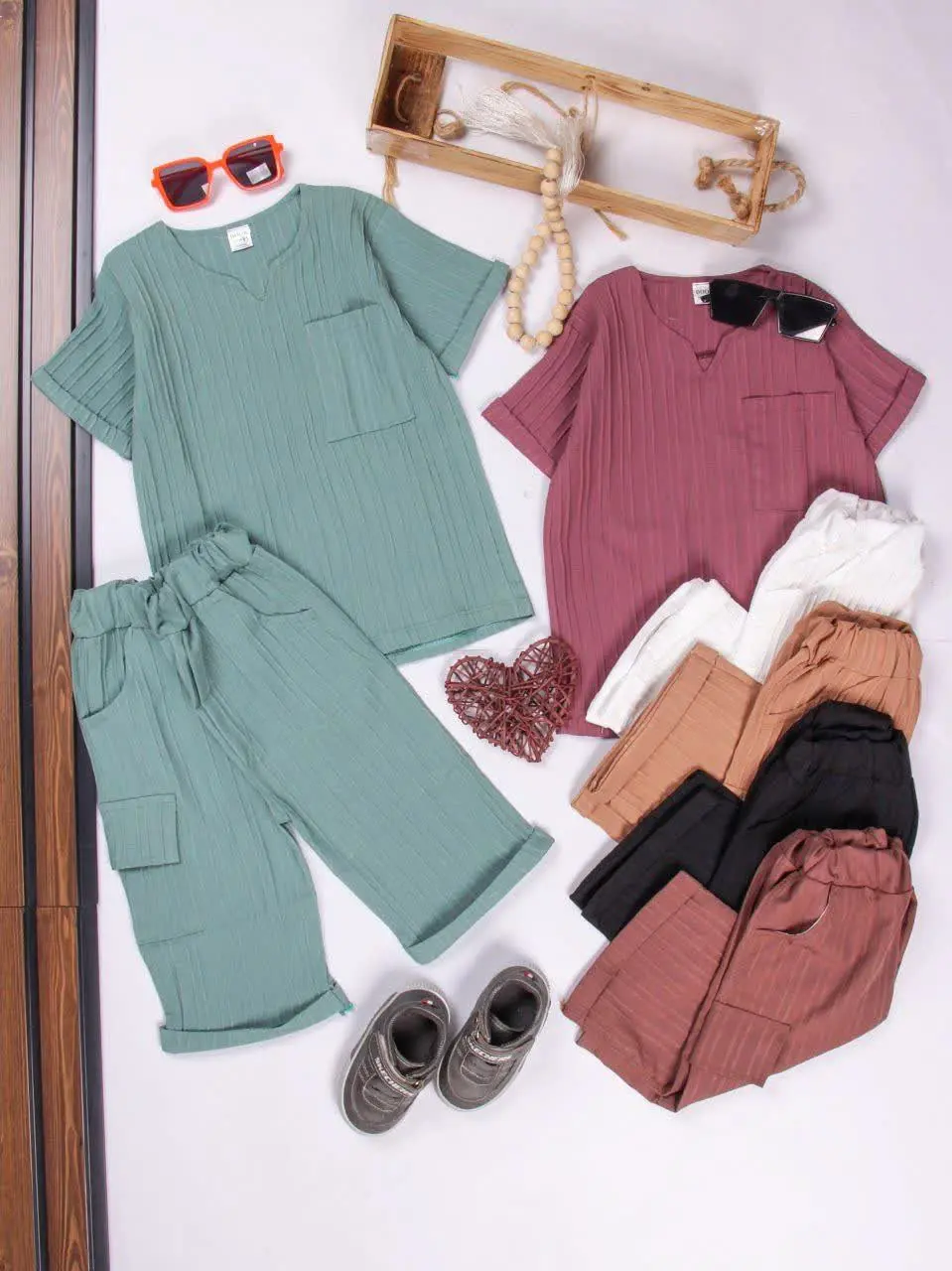 💢تیشرت شلوارک کراش یقه کوبایی💢
