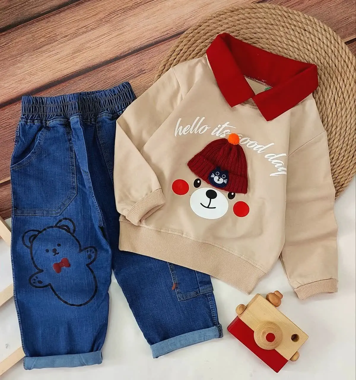 بلوز شلوار تدی کلاهدار
